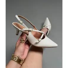 Sapato Scarpin Feminino Vizzano com Salto Baixo  Slingback  Confortável e Elegante