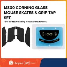 Delux M800 Patins De Rato De Vidro E Grip Tap DIY Para Jogo M800 (Sem)
