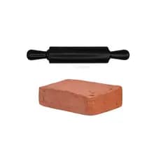 1 Rolo Liso 23cm + 1Kg Argila Escolar