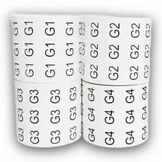 Kit Etiquetas Adesivas G1,G2,G3,G4 Para Roupas C/ 4000 Unidades