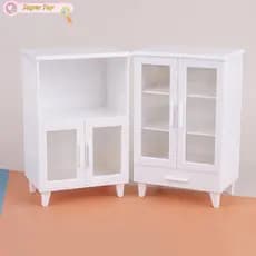 SUPERTOY 1 Conjunto De Armário Branco Em Miniatura , De Exibição Armazenamento + Modelo De Móveis , Decoração , Acessóri