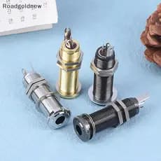 RGN Guitarra Elétrica Baixo 6.35mm Soquete Estéreo 1/4 Polegada Saída Jacks Plug Latão Tubo Reto Estilo Jack Anti-Ruído