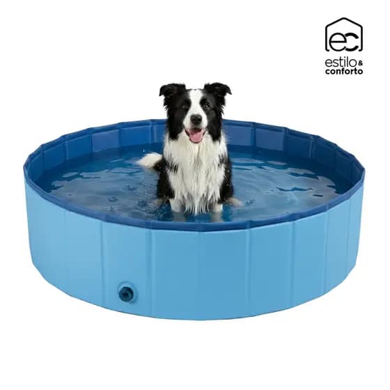 Piscina Para Cachorro, Gato, Pets - Ideal para os dias de Calor - 1,20m x 30cm  - Cor AZUL- Meu Pet