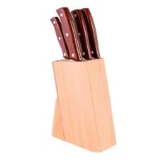 Kit de Facas Inox com Suporte 5 Peças - Faqueiro Profissional para Cozinha - Bene Casa