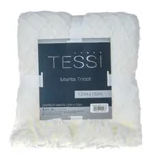 Manta Sofá Decorativa Tricot 1,27m x 1,52m Toque Macio BRANCO - Tessi