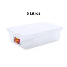 Caixa Plástica Organizadora Com Tampa Dup 6 litros Multiuso BPA Free