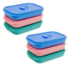 kit de 6 Potes Herméticos Tampa c/ Válvula Dup 500ml BPA Micro-ondas Freezer