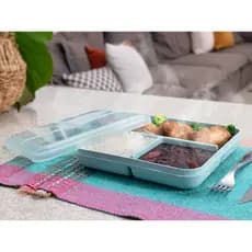 Pote Hermético Marmita com 3 divisórias Chicago DUP 1L Livre de BPA Freezer Micro-ondas