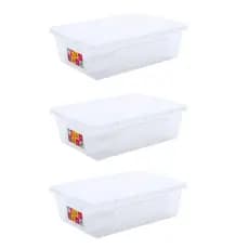 3 Caixas Plásticas Organizadoras Com Tampa Dup 2,5 litros Multiuso BPA Free