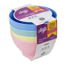 Kit 4 Tigelas Infantil Pote Dup 300ml BPA FREE Cumbuca Prato Criança Bebe
