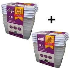 Kit 8 Potes Herméticos Dup Essencial 500ml, 1 Litro ou 1,2 Litros Freezer Micro-ondas Marmita
