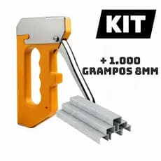 Grampeador Tapeceiro +1000 grampos ALTA PRESSÃO PROFISSIONAL Manual Aceita 4mm 6mm 8mm