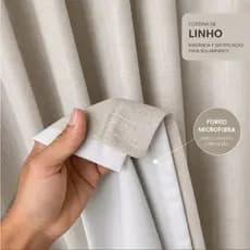 Cortina Sala e Quarto Linho com Forro Microfibra Premium de Luxo