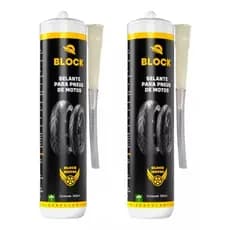Selante Para Pneu De Moto Block 300 Ml 2 Frascos - Pneu Furado Nunca Mais