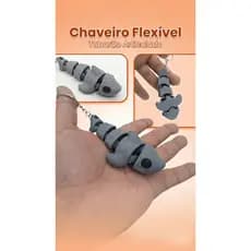 Chaveiro Tubarão Articulado Flexível 3D - Brinquedo Anti Stress Premium - Acessório Mochila e Presente Criativo