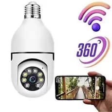 câmera de segurança Giratória 360 Wi-Fi prova d'água visão noturna infravermelho camera lâmpada