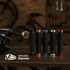 Par Manoplas Silicone C/ Trava Alumínio Bike Mtb Punho Ergonômico Confortável Antiderrapante Resistente Macio Acessórios