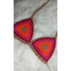 Top biquine em croche moda praia