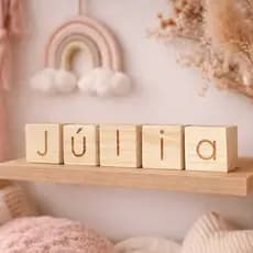 Cubo de madeira Personalizado com letra, nome, simbolos
