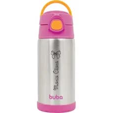 Garrafa térmica 400ml parede dupla Buba ROSA personalizada com nome