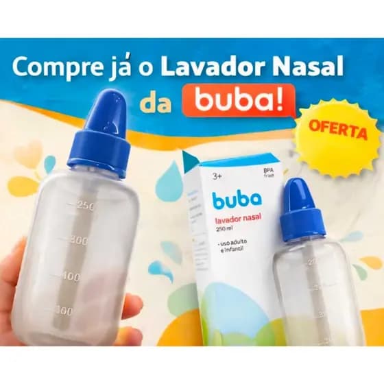 Lavador Nasal Buba 250ml - Alívio Congestão e Sinusite, Prático e Livre de BPA