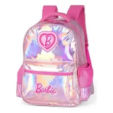 Mochila Barbie Rosa Holográfica Luxcel
