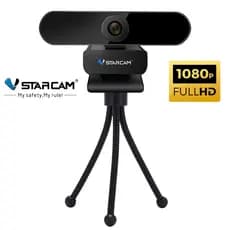Webcam Full HD 1080P Vstarcam Visão 360 Auto foco com tripé incluso Envio Imediato
