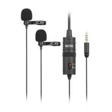 Microfone de Lapela Duplo BOYA BY M1DM para Câmera e Celular