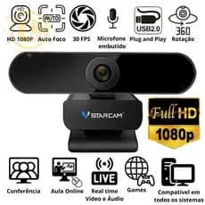 Webcam 1080P Full HD VStarcam Camera com microfone Visão 360