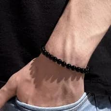 Pulseira Pedra Natural Onix Preto