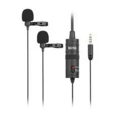 Microfone de Lapela Duplo BY M1DM para Câmera e Celular