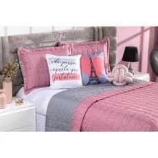 Kit Colcha Cobre Leito Dupla Face Paris Queen 8 Peças