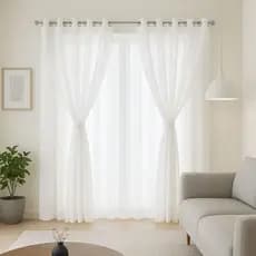 Cortina De Varão Voil e Forro Microfibra  Sala Quarto - 6,00x2,50