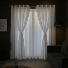 Cortina 4,00 X 2,80 P/quarto E Sala Voil C/ Forro Microfibra