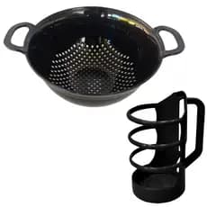 Kit Cozinha - Suporte Porta Lata Garrafa Óleo de Cozinha e Lava Tudo / Escorredor de Arroz - Macarrão - Saladas - Legumes