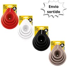 Kit com 4 Funil de Plástico Grande Médio Pequeno PMG Para Cozinha e Uso Geral Cores Sortidas Multiuso Lummar