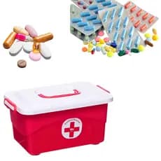 Maleta Caixa Para Medicamentos 3,8 Litros Com Alça e Traca Porta Medicamentos Enfermagem Primeiros Socorros New Plastic