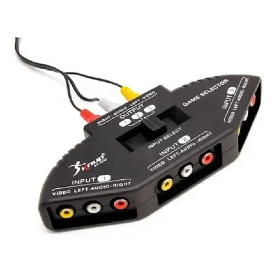 Seletor Chaveador Comutador Switch Av Rca 3x1 Video Composto Comutadora TV Som Video Analogico