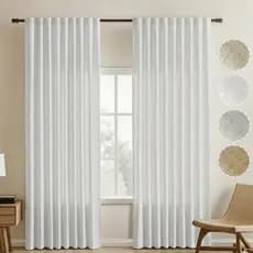 Cortina De Linho Gaze Flame Voil Trilho Suiço Para Sala e Quarto Janela e Persiana