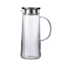 Jarra De Vidro Borossilicato 1.4L Transparente Com Tampa Inox