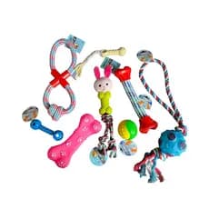 Kit 2 Brinquedos Para Cachorro Pet Mordedor Bola Corda Osso