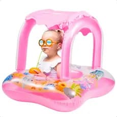 Boia Bote Bebê Infantil Inflável Com Cobertura E Proteção Solar Piscina Bebe