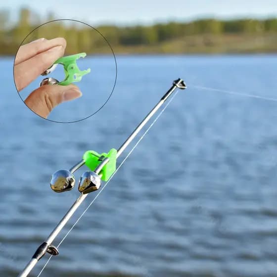 Alarme Fisgada Vara de Pesca Duplo Guizo Sonoro Sininho