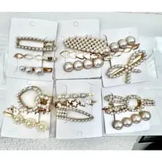 Kit 2/3 Presilha de Cabelo Strela e Perola Bico de Pato
