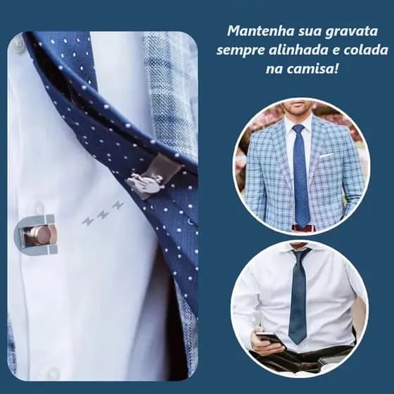 Prendedor clips de gravata social invisivel magnetico ima