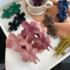 Prendedor de cabelo flor grampo estiloso presilha de cabelo colorida nude preta luxo