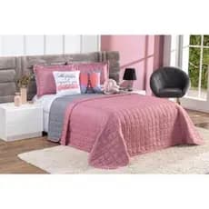 Kit Colcha Cobre Leito Dupla Face Paris Queen 8 Peças