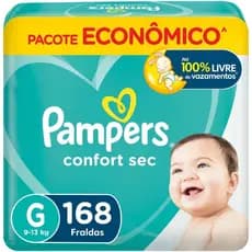 Fraldas Pampers Confort Sec G 168 Unidades, Pampers