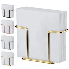 Porta Guardanapos Suporte Apoio de Papel Aço Mesa Restaurante Lanchonete Dourado Gold Future