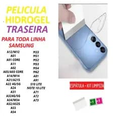 Pelicula de hidrogel TRASEIRA para Toda linha Sams Galaxy A12 A14 A15 A16 A13 A24 A26 A52 A72 M14 M15 M35 M55 M34 M54